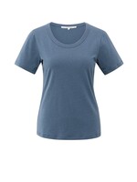 Yaya Yaya, T-shirt met ronde ribhals, China Blue, Size: