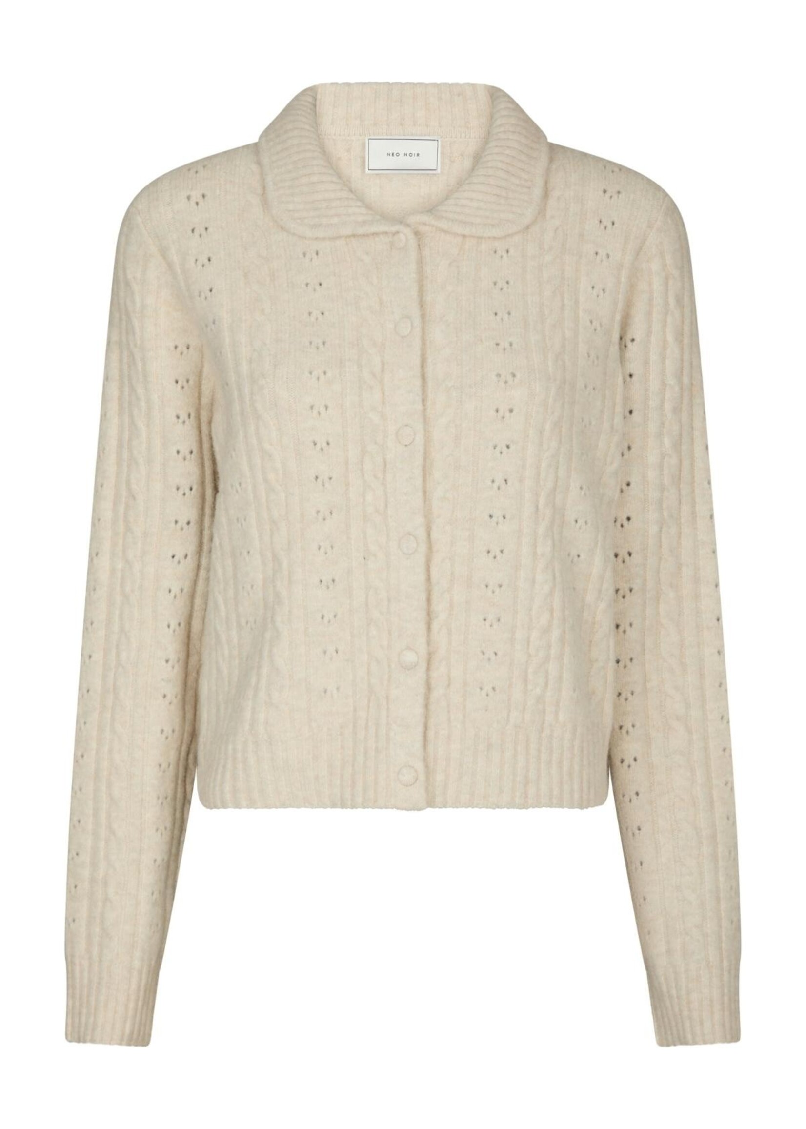 Neo Noir Neo Noir, Emelie Knit Cardigan, Ivory, Size: