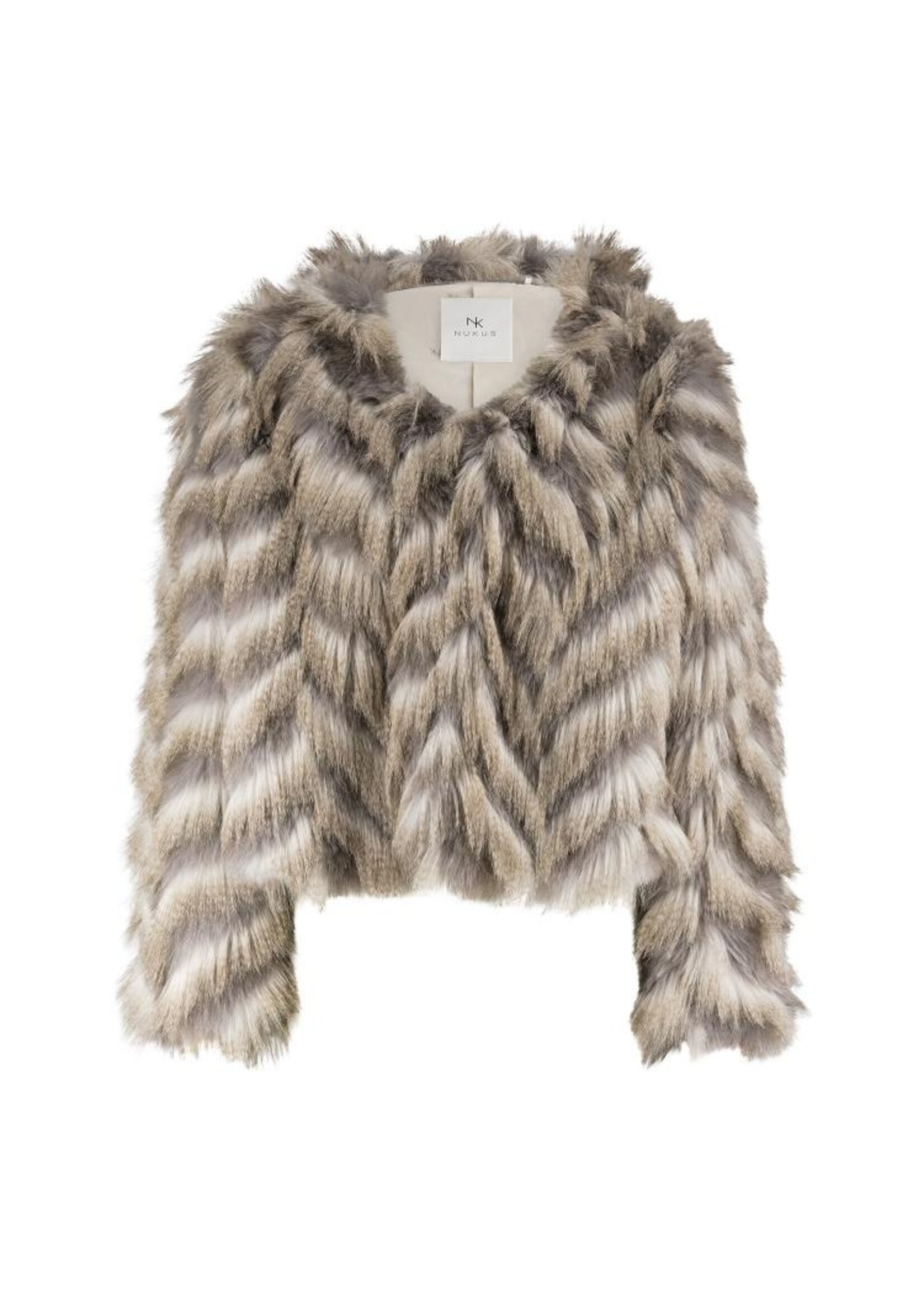 Nukus Nukus, Lori Jacket Zigzag, Off white/Grey, Size: