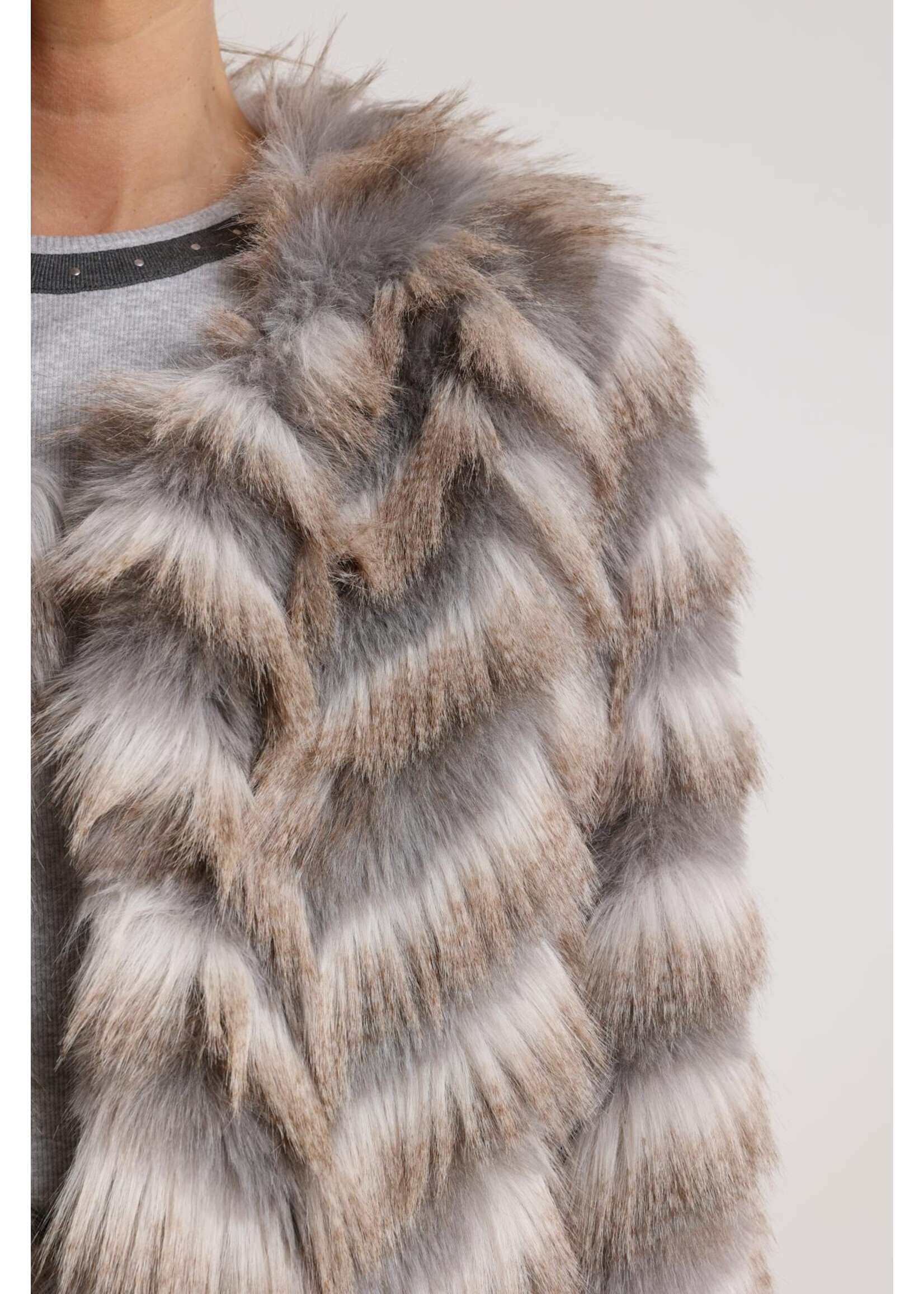 Nukus Nukus, Lori Jacket Zigzag, Off white/Grey, Size: