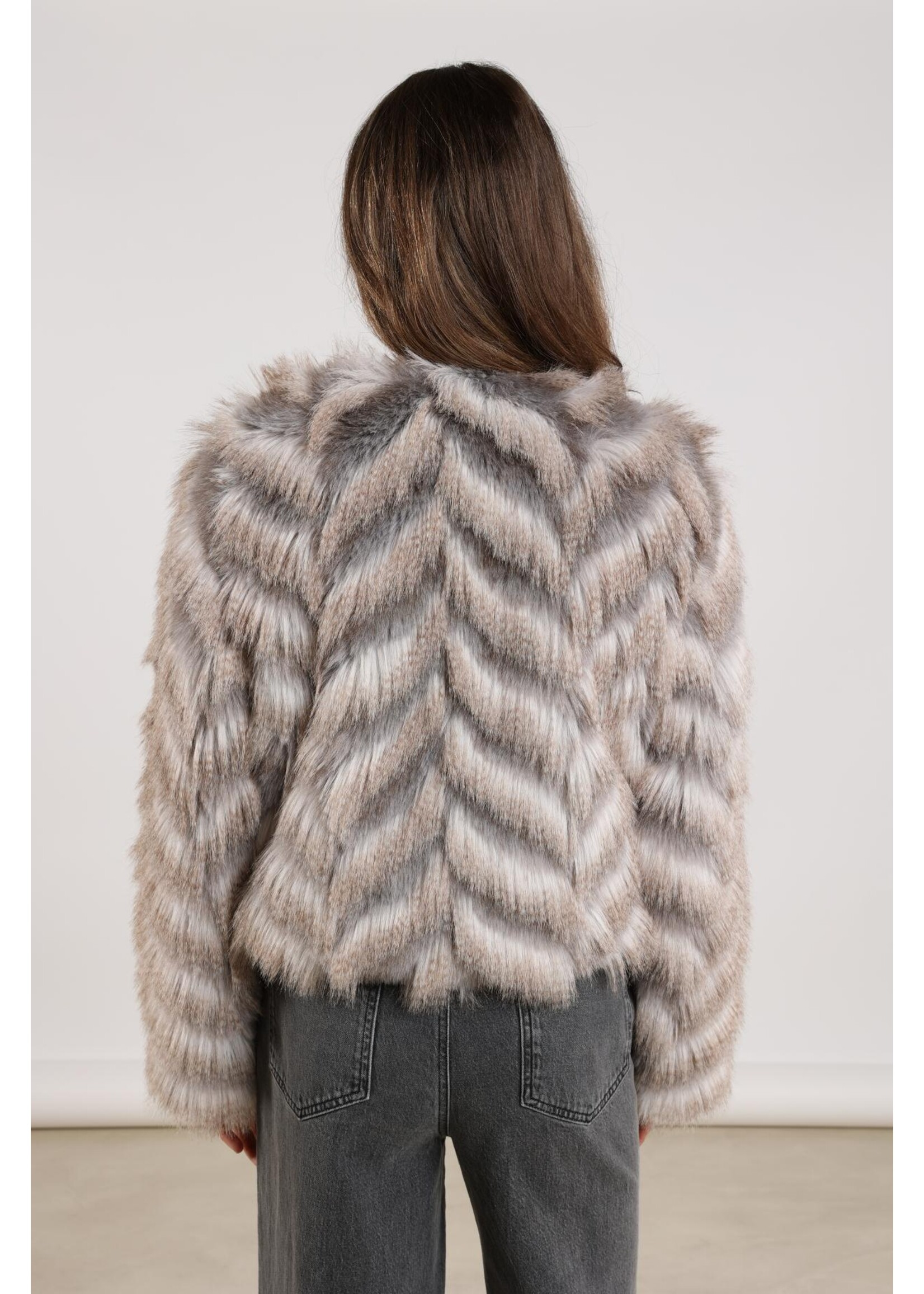 Nukus Nukus, Lori Jacket Zigzag, Off white/Grey, Size: