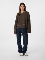 Neo Noir Neo Noir, Roeme Knit Stitch Blouse, Brown melange, Size: