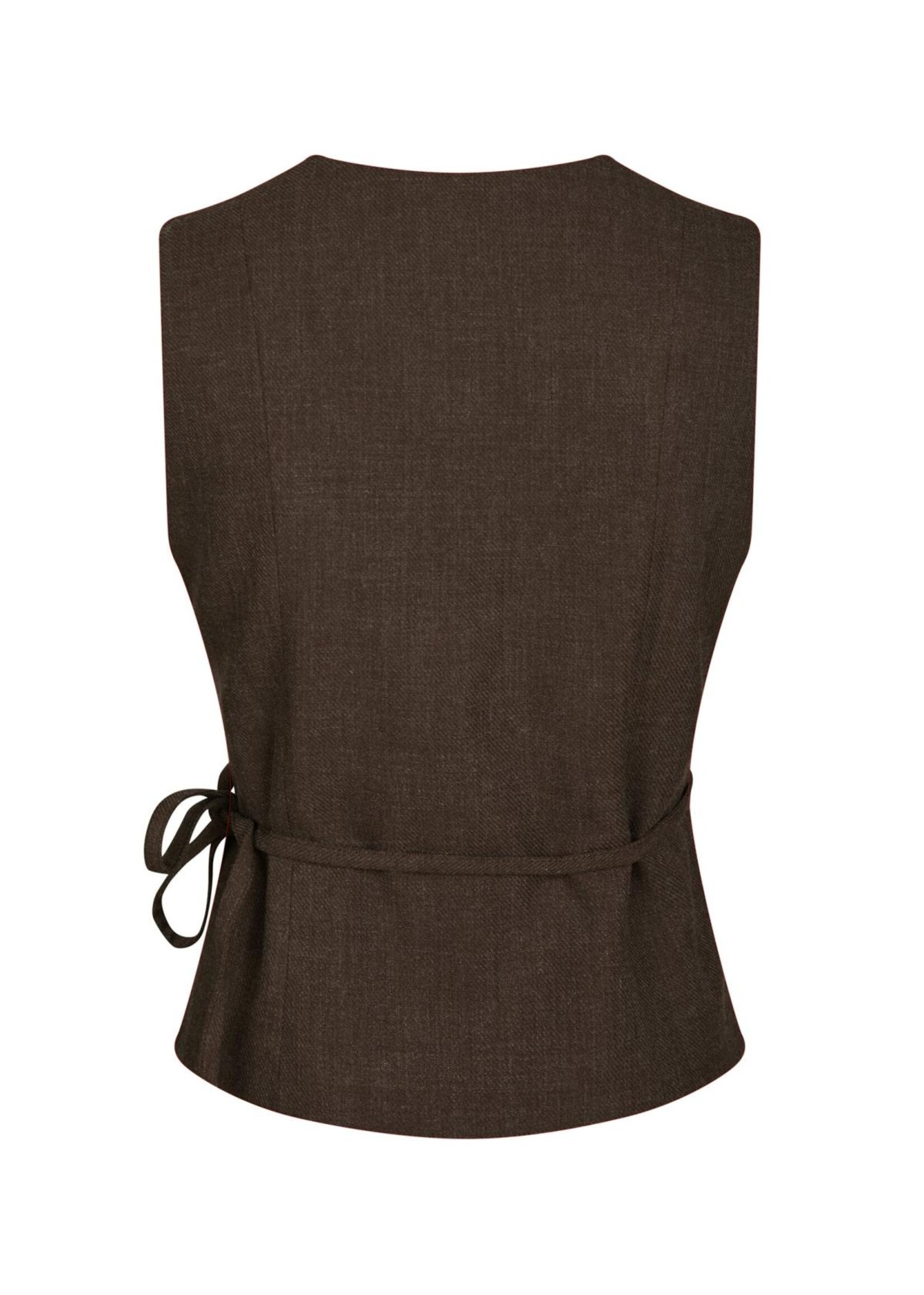 Neo Noir Neo Noir, Samara Melange Waistcoat, Brown Melange, Size: