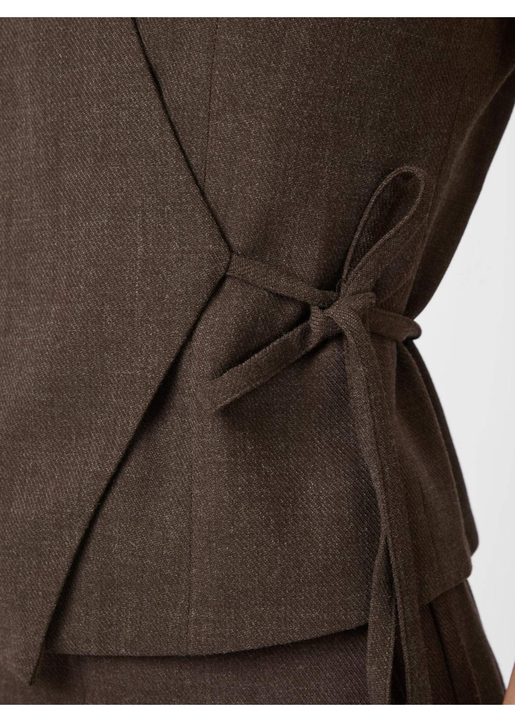 Neo Noir Neo Noir, Samara Melange Waistcoat, Brown Melange, Size: