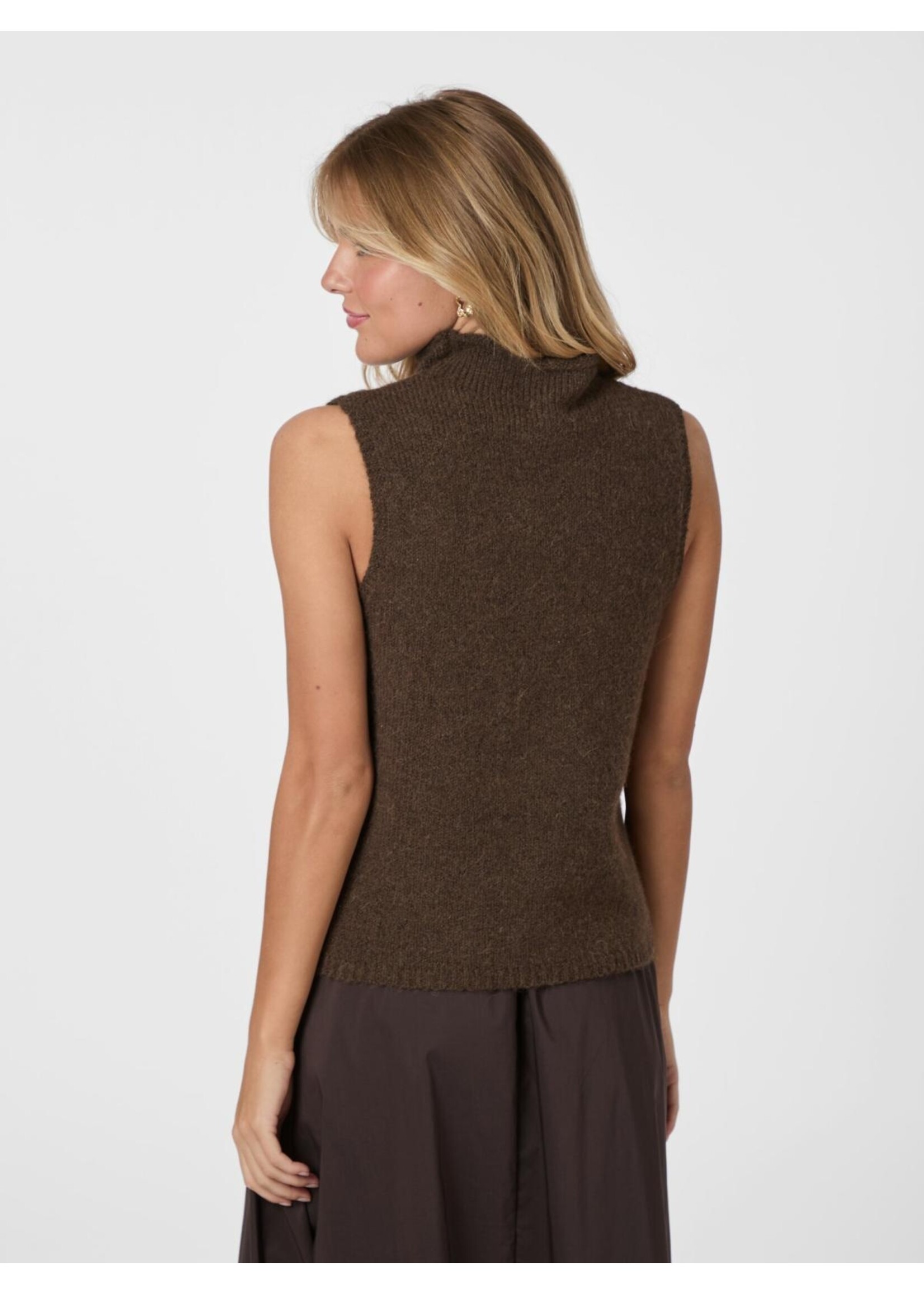Neo Noir Neo Noir, Odelia Knit Spencer, Brown Melange, Size: