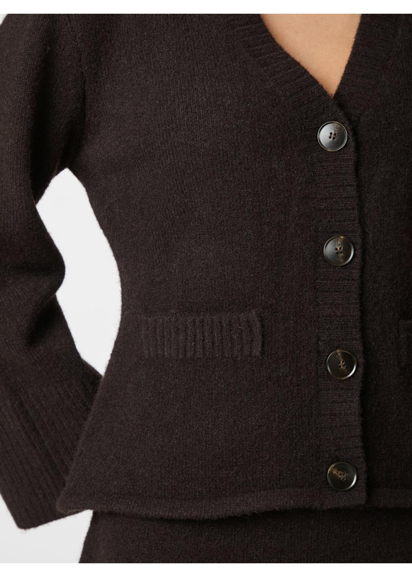 Neo Noir Neo Noir, Pixie Knit Cardigan, Dark brown, Size: