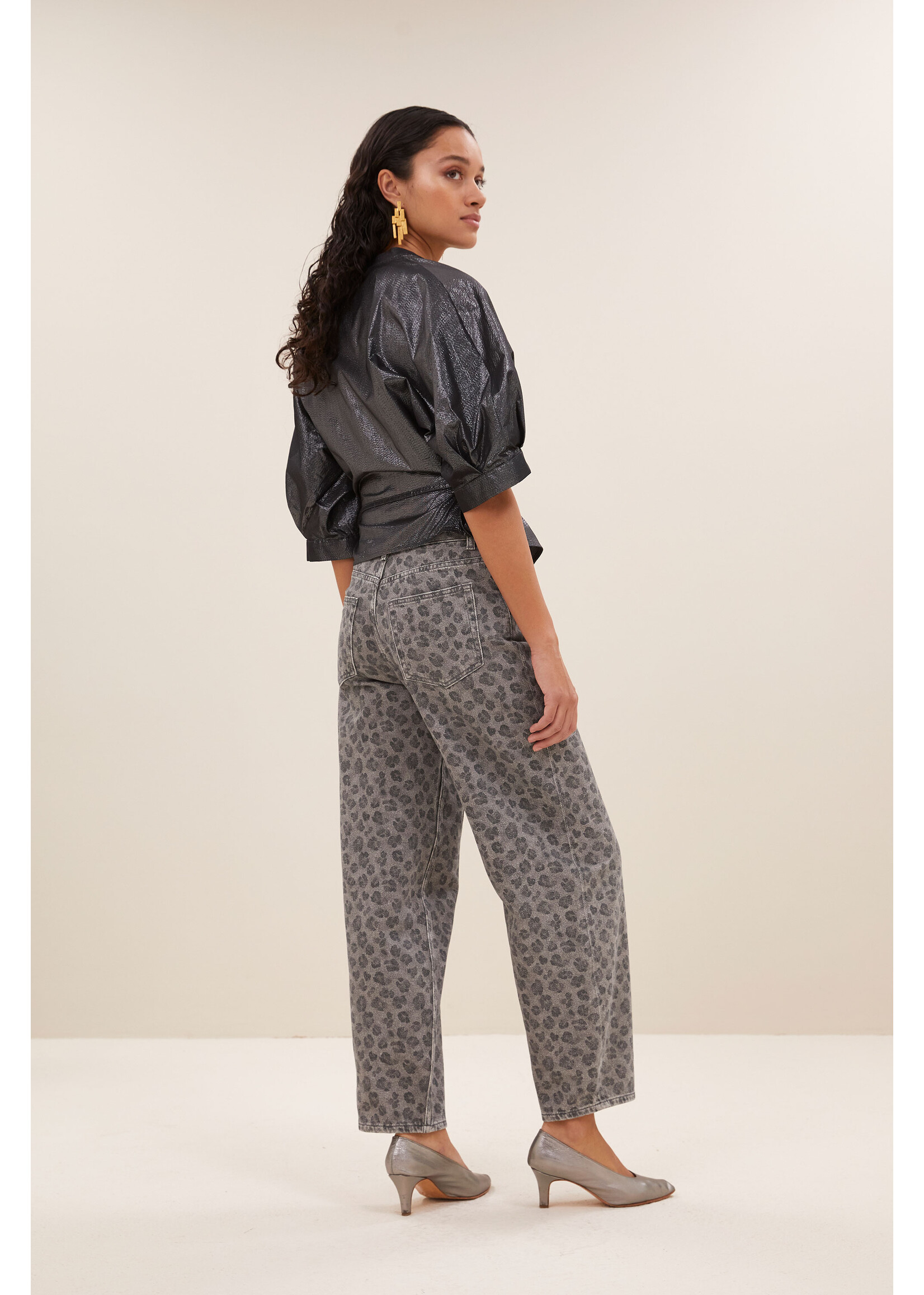 By-Bar By-Bar, Lew grey cheetah pants, Grey cheetah, Size: