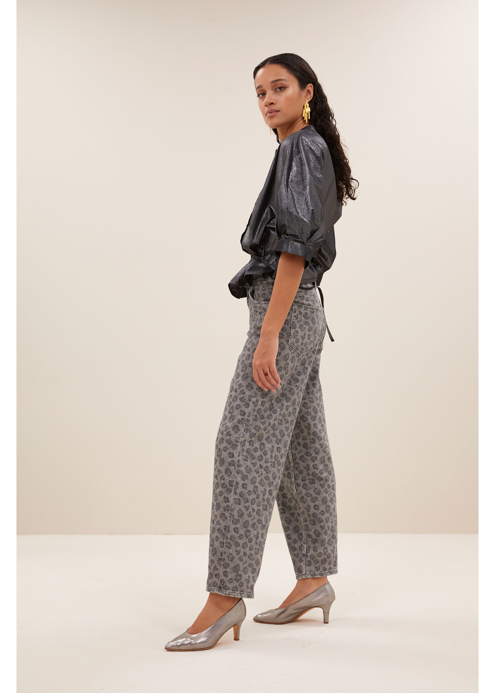 By-Bar By-Bar, Lew grey cheetah pants, Grey cheetah, Size: