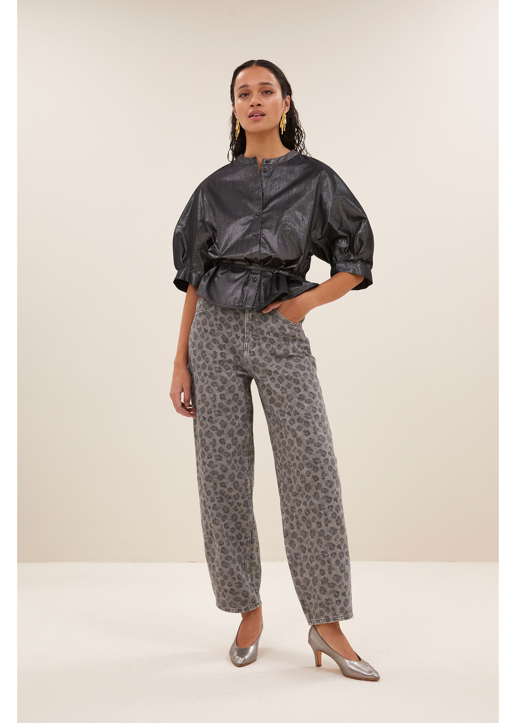 By-Bar By-Bar, Lew grey cheetah pants, Grey cheetah, Size: