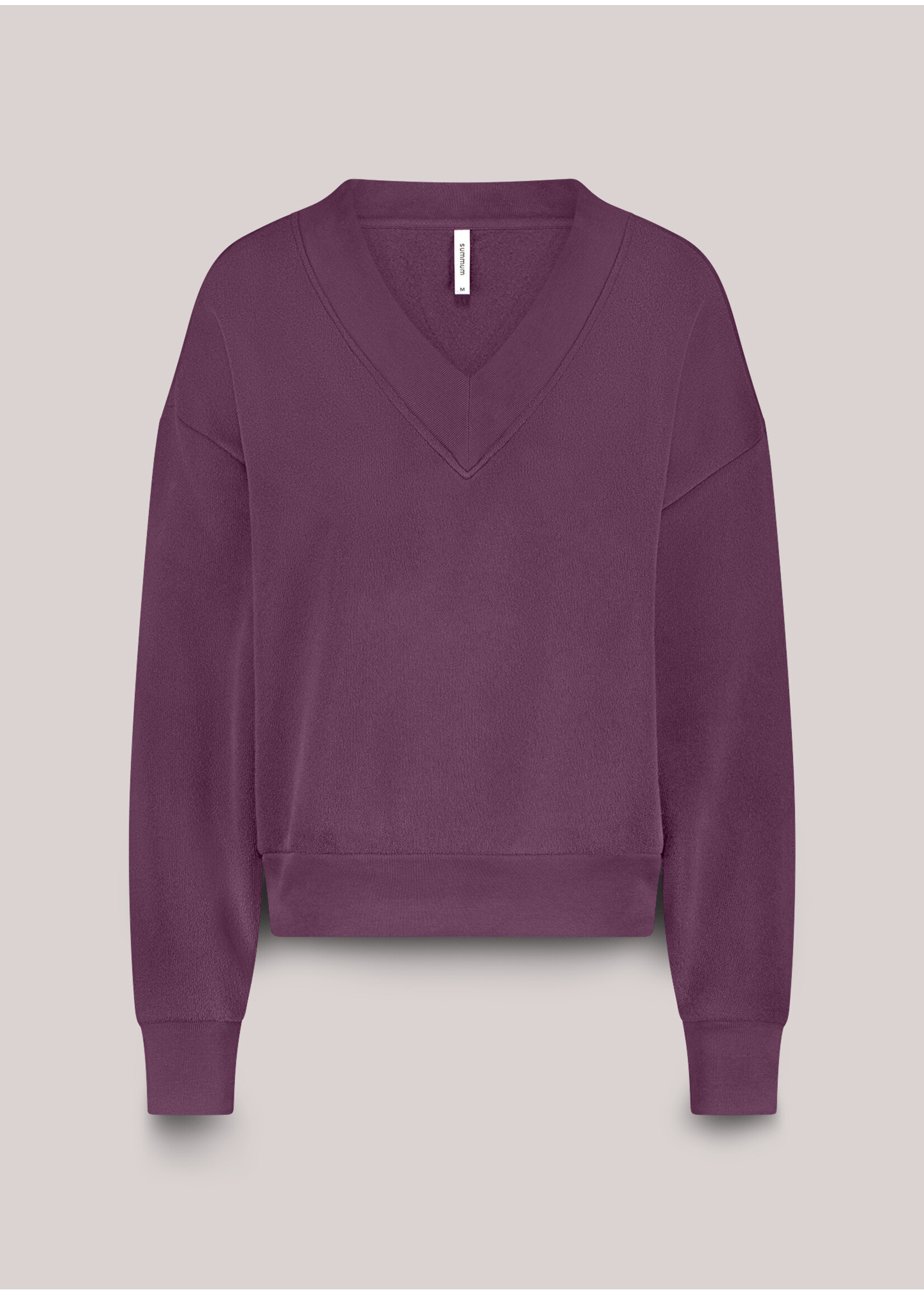 Summum Summum, Soft V-neck sweat, Wineberry, Size: