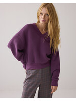 Summum Summum, Soft V-neck sweat, Wineberry, Size: