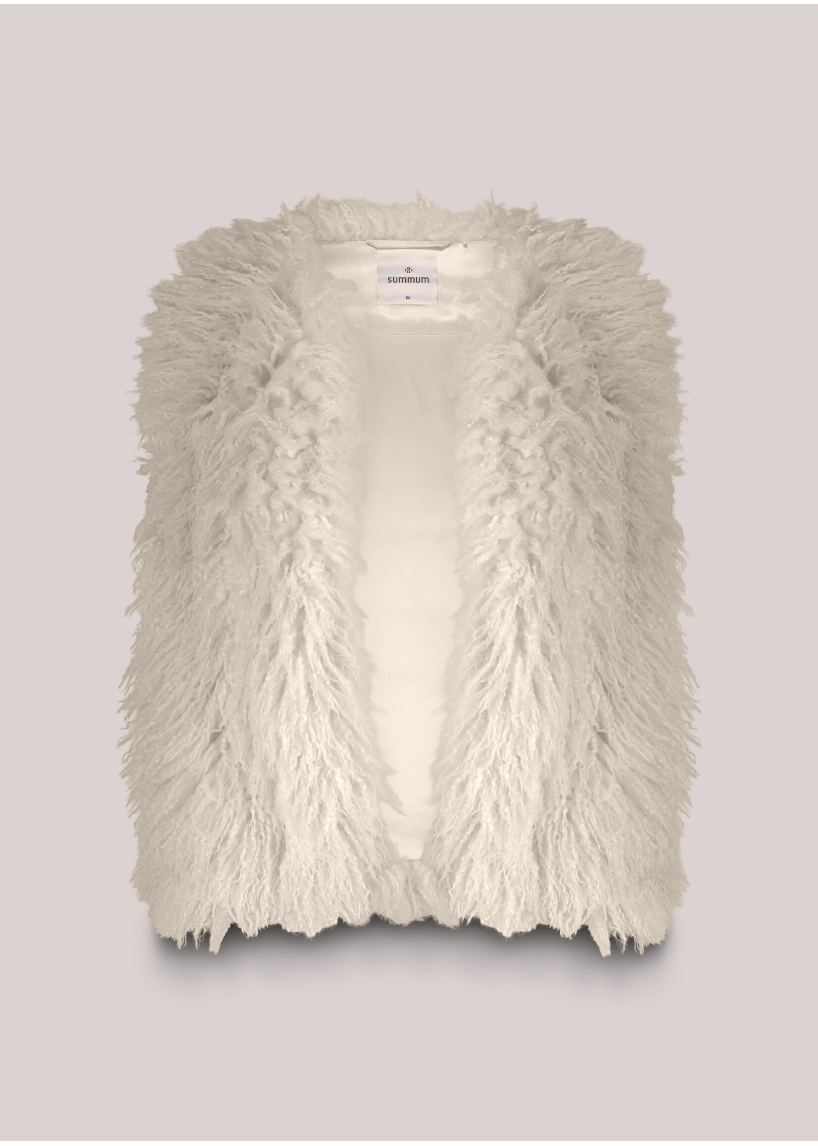 Summum Summum, Gilet Faux fur, Ivory, Size: