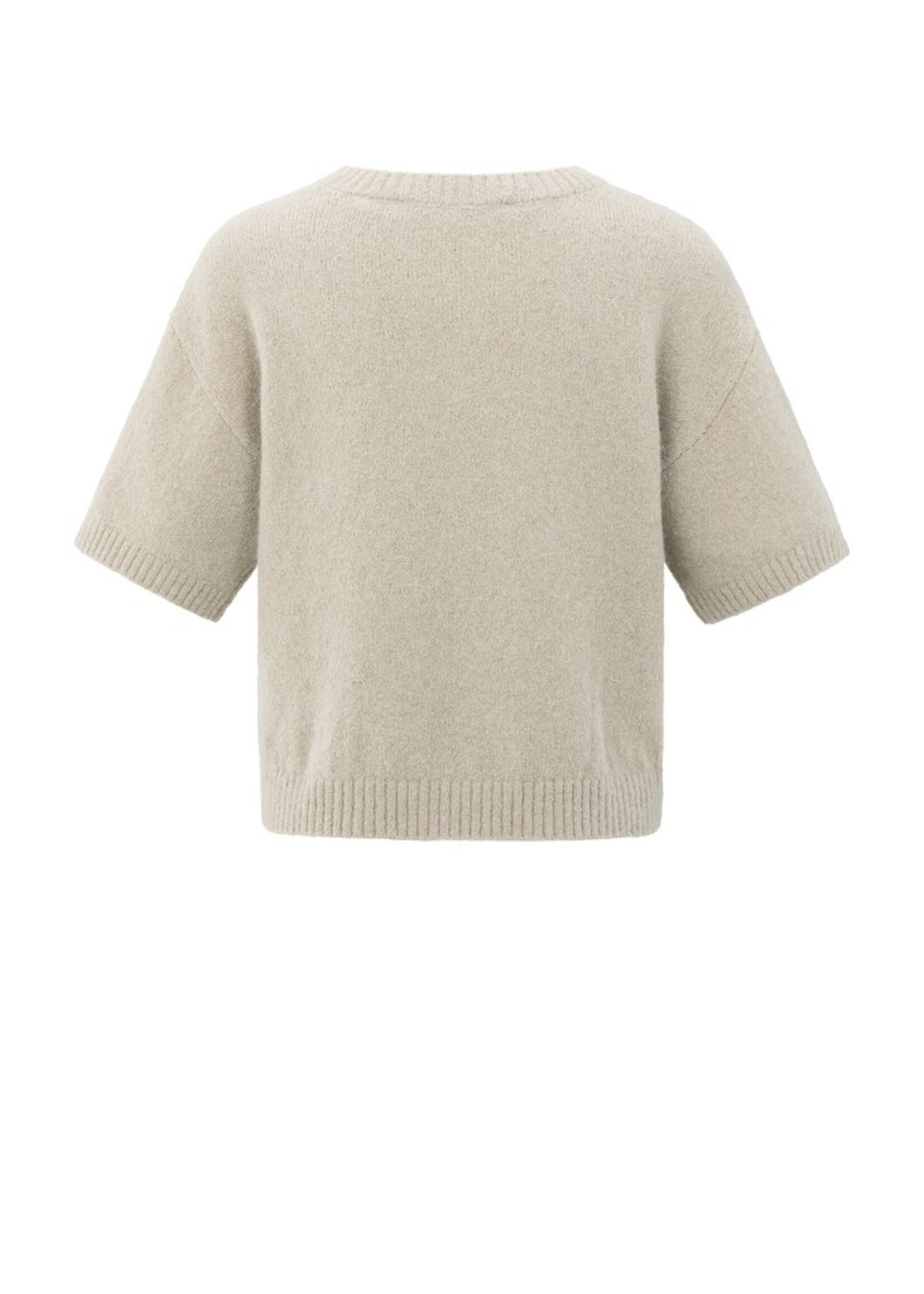 Yaya Yaya, Zachte trui met korte mouwen, Beige melange, Size: