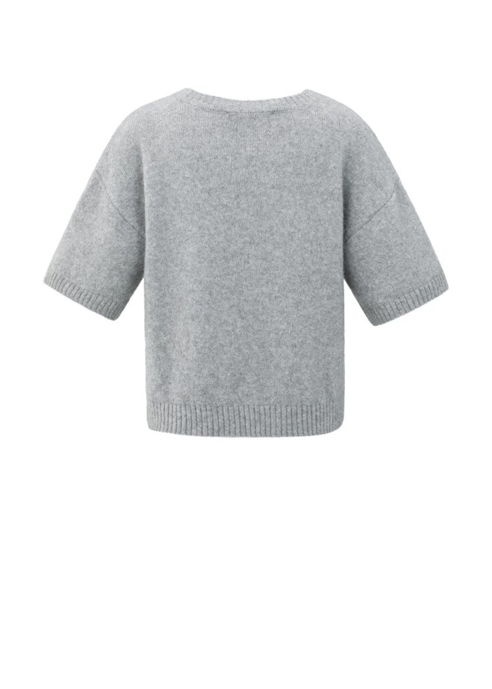 Yaya Yaya, Zachte trui met korte mouwen, Light grey, Size: