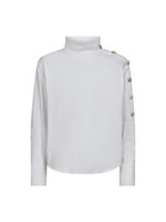 Co Couture Co'couture, SannaCC Asym Button Blouse, White, Size: