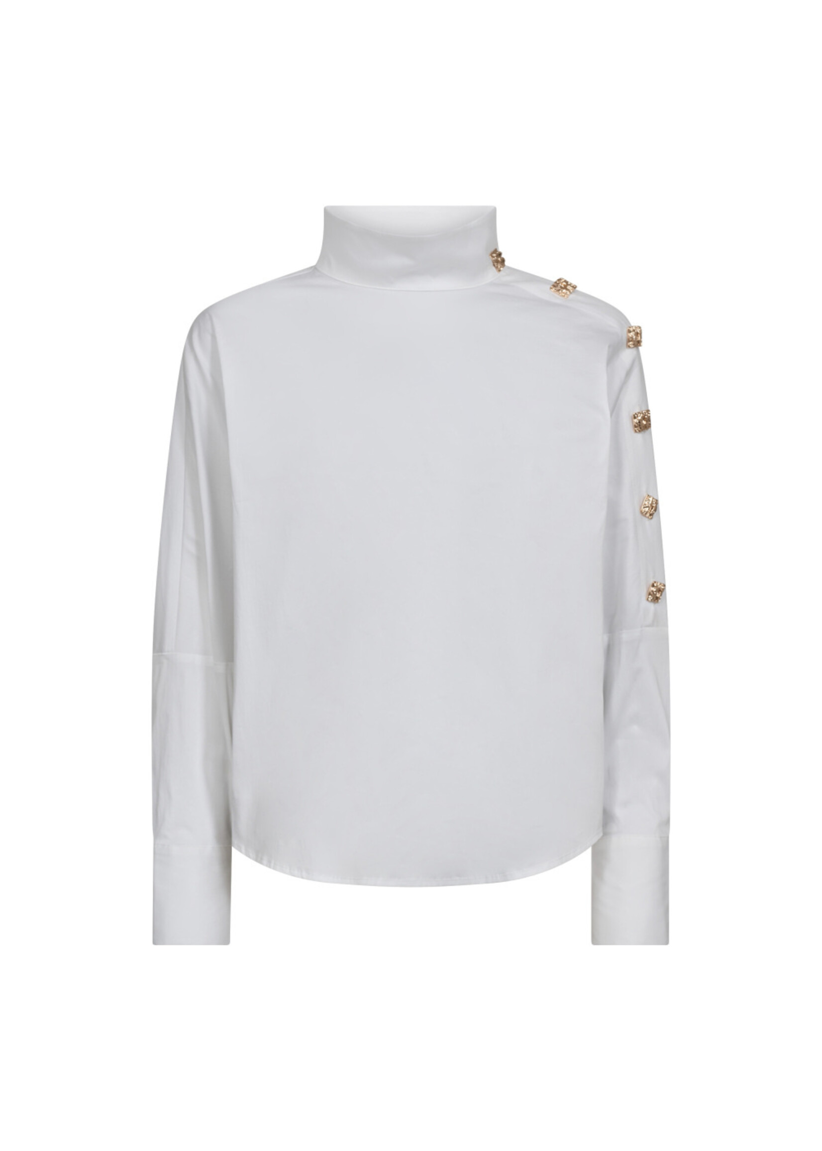 Co Couture Co'couture, SannaCC Asym Button Blouse, White, Size: