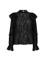 Co Couture Co'couture, RochelleCC Frill Blouse, Black, Size: