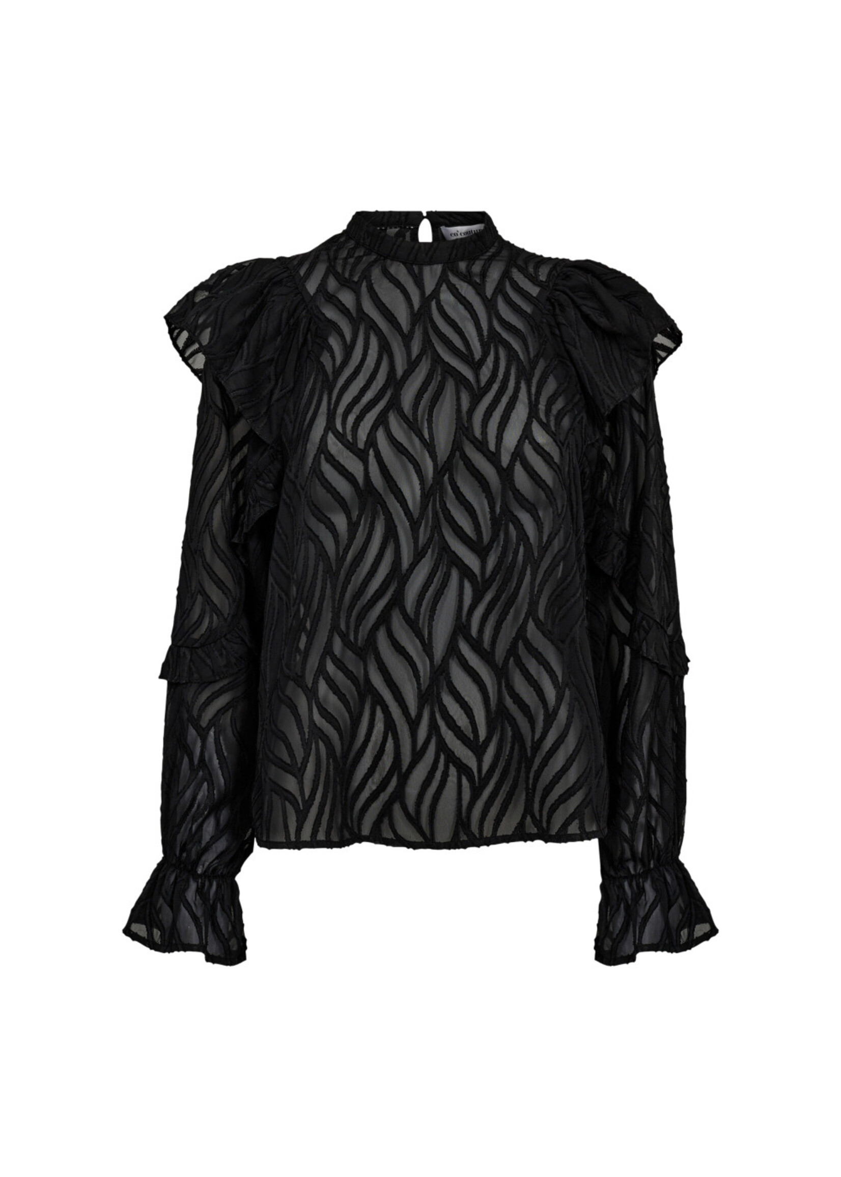 Co Couture Co'couture, RochelleCC Frill Blouse, Black, Size: