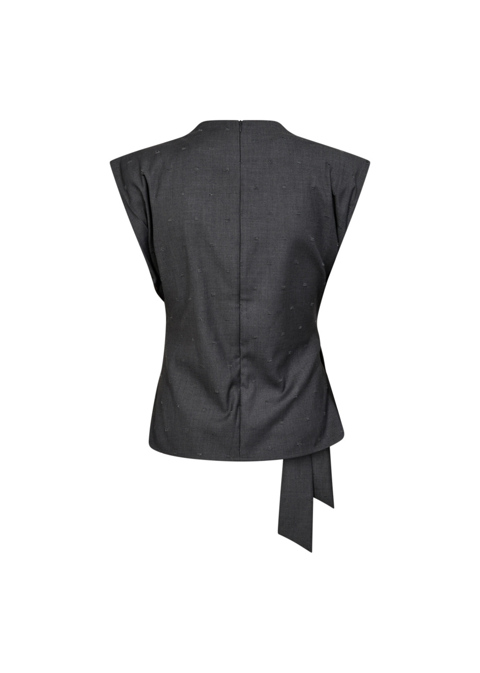 Co Couture Co'couture, SagaCC Pleat Top, Mid grey, Size: