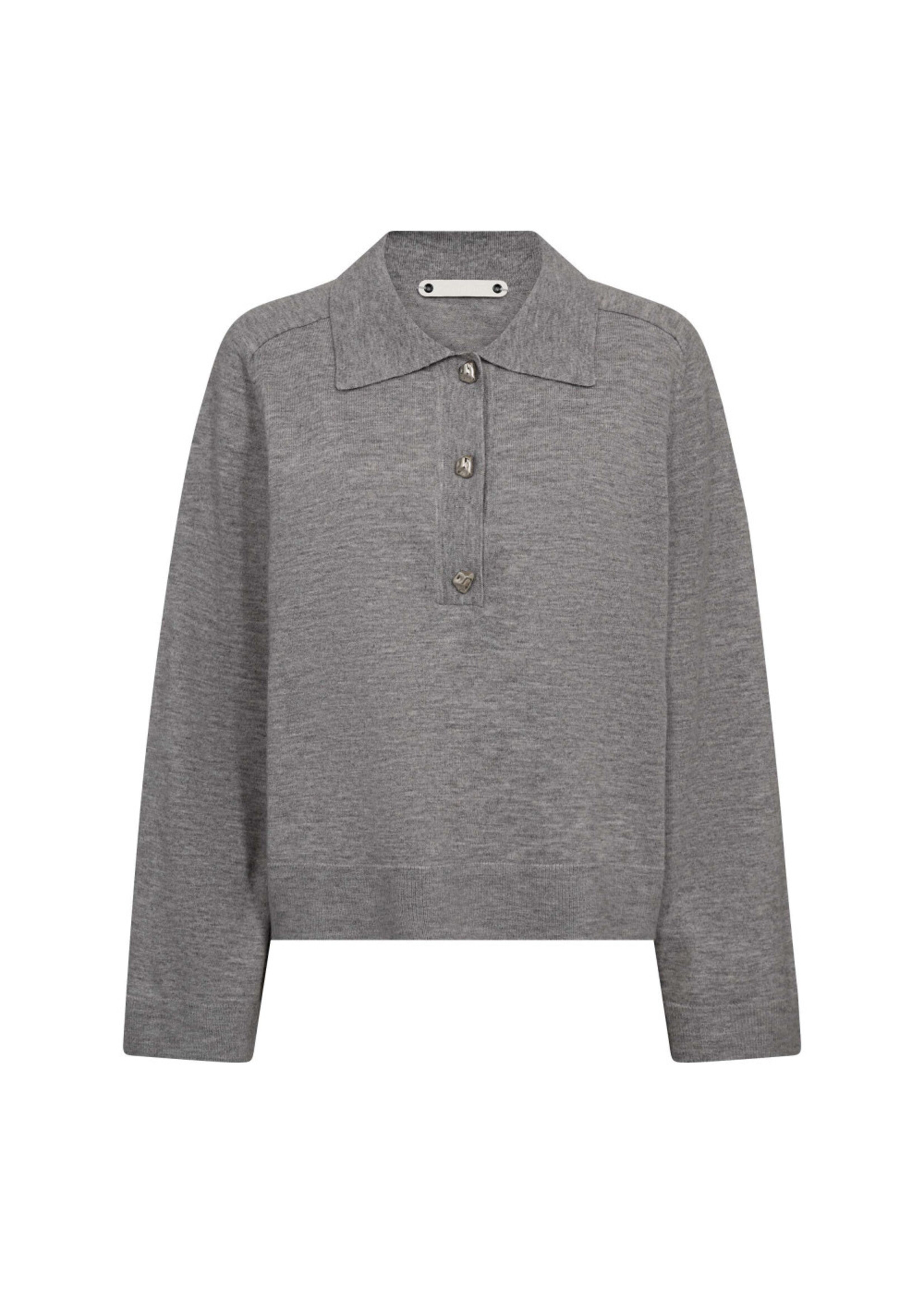 Co Couture Co'couture, DengiCC Polo Sweat, Pale grey, Size: