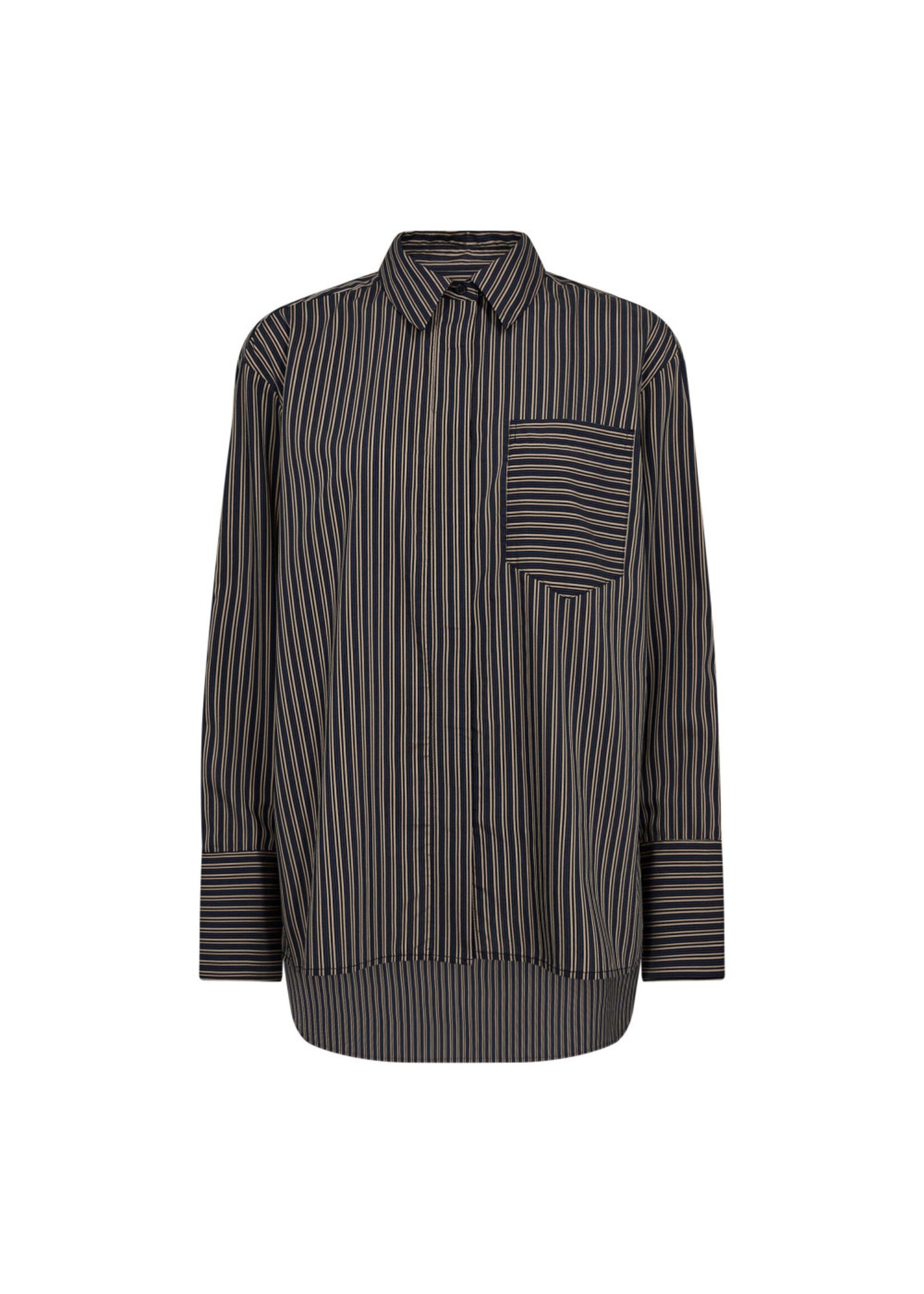 Co Couture Co'couture, FinaCC Stripe Shirt, Black, Size:
