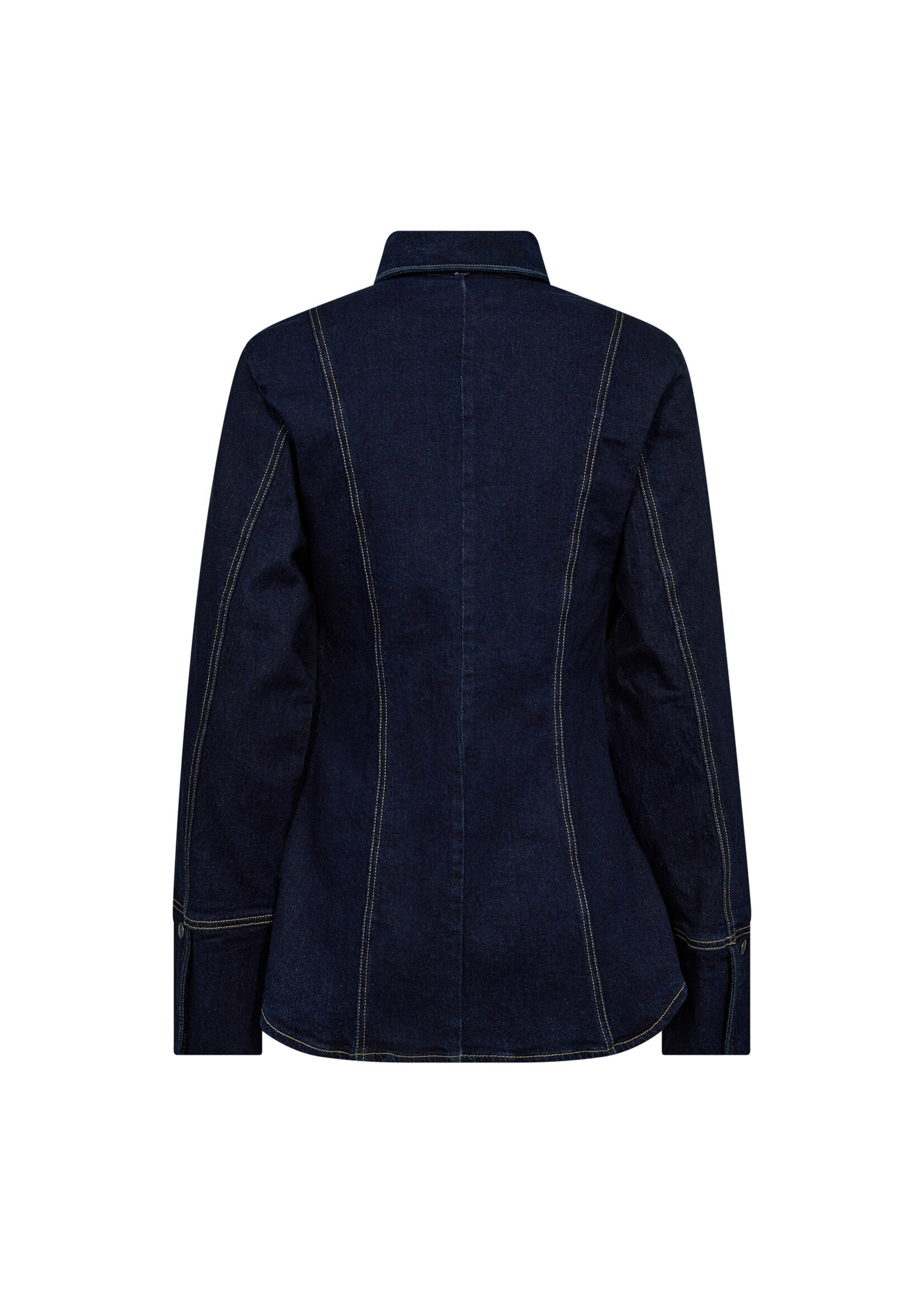 Co Couture Co'Couture, TheoCC Fitted Denim Shirt, Dark Denim, Size: