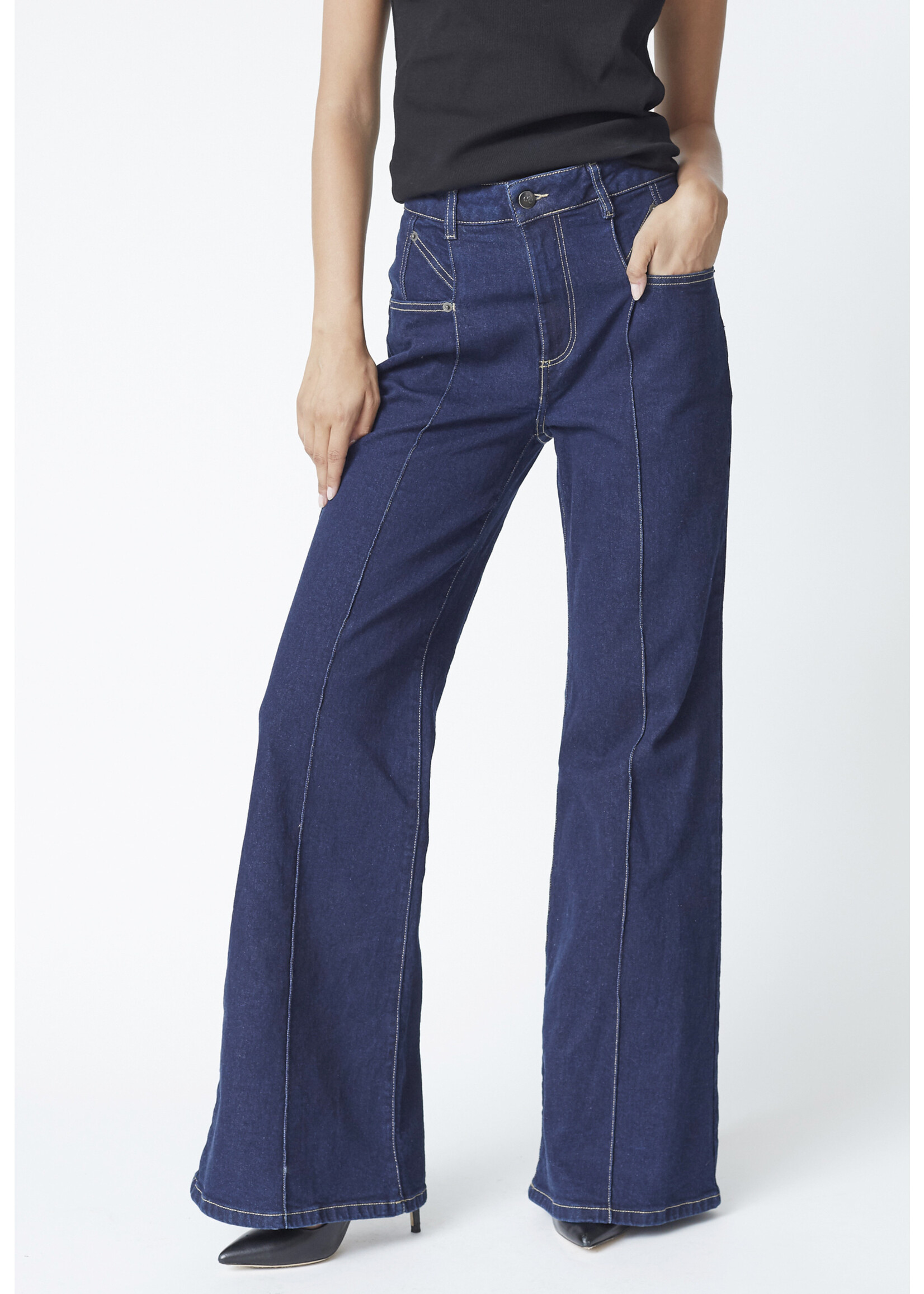 Co Couture Co'couture, TheoCC Wide LL Jeans, Dark denim, Size: