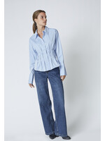 Co Couture Co'couture, PoppyCC Pleat Waist Shirt, Pale Blue, Size: