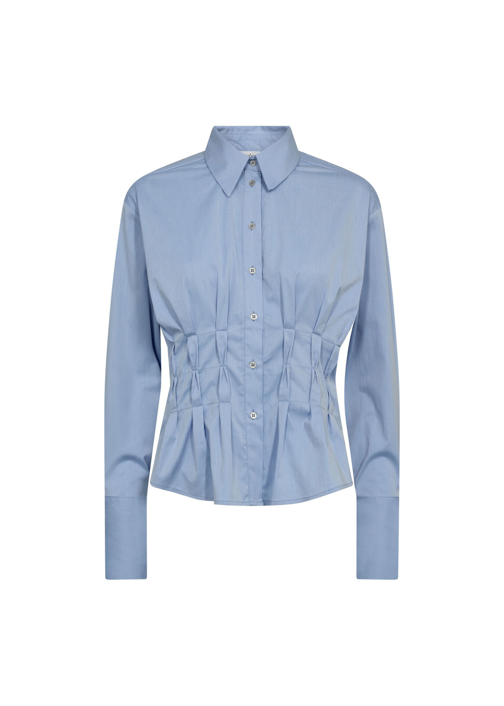 Co Couture Co'couture, PoppyCC Pleat Waist Shirt, Pale Blue, Size: