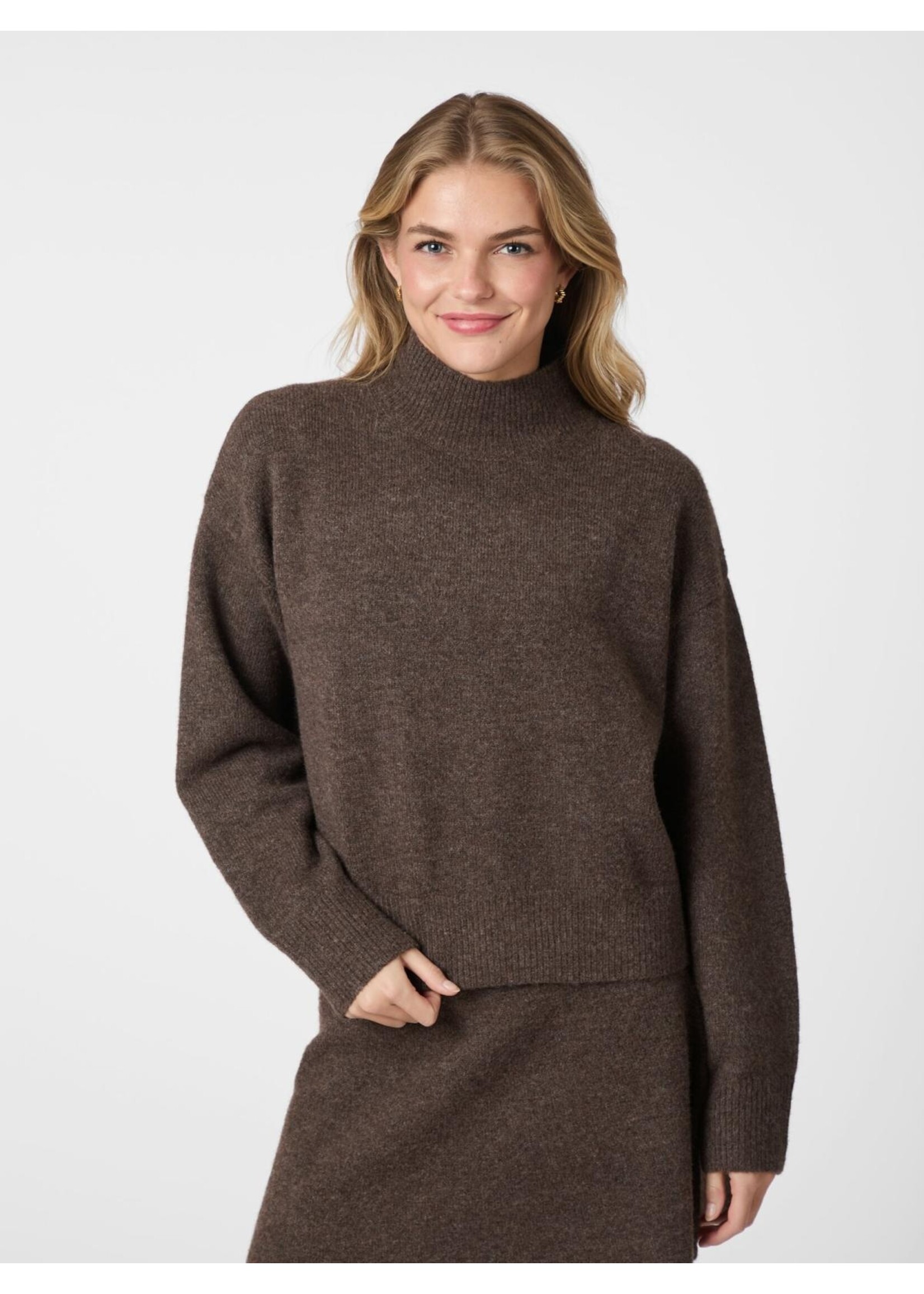 Neo Noir Neo Noir, Paulina Knit Blouse, Brown melange, Size:
