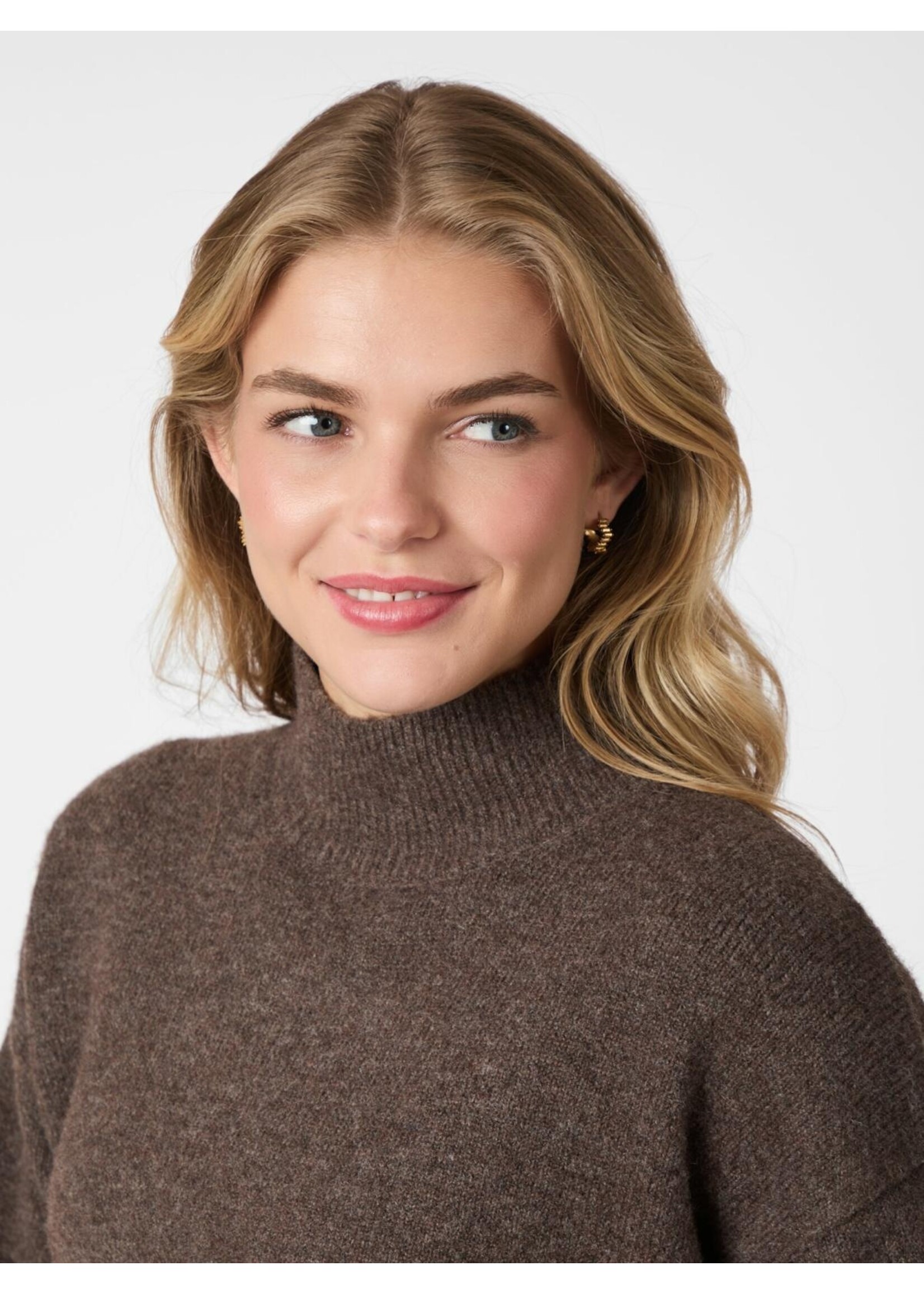 Neo Noir Neo Noir, Paulina Knit Blouse, Brown melange, Size: