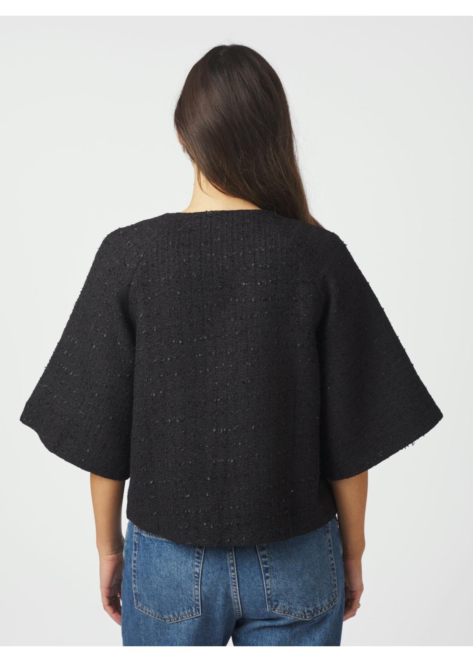 Neo Noir Neo Noir, Rosella Boucle Mini Jacket, Black, Size: