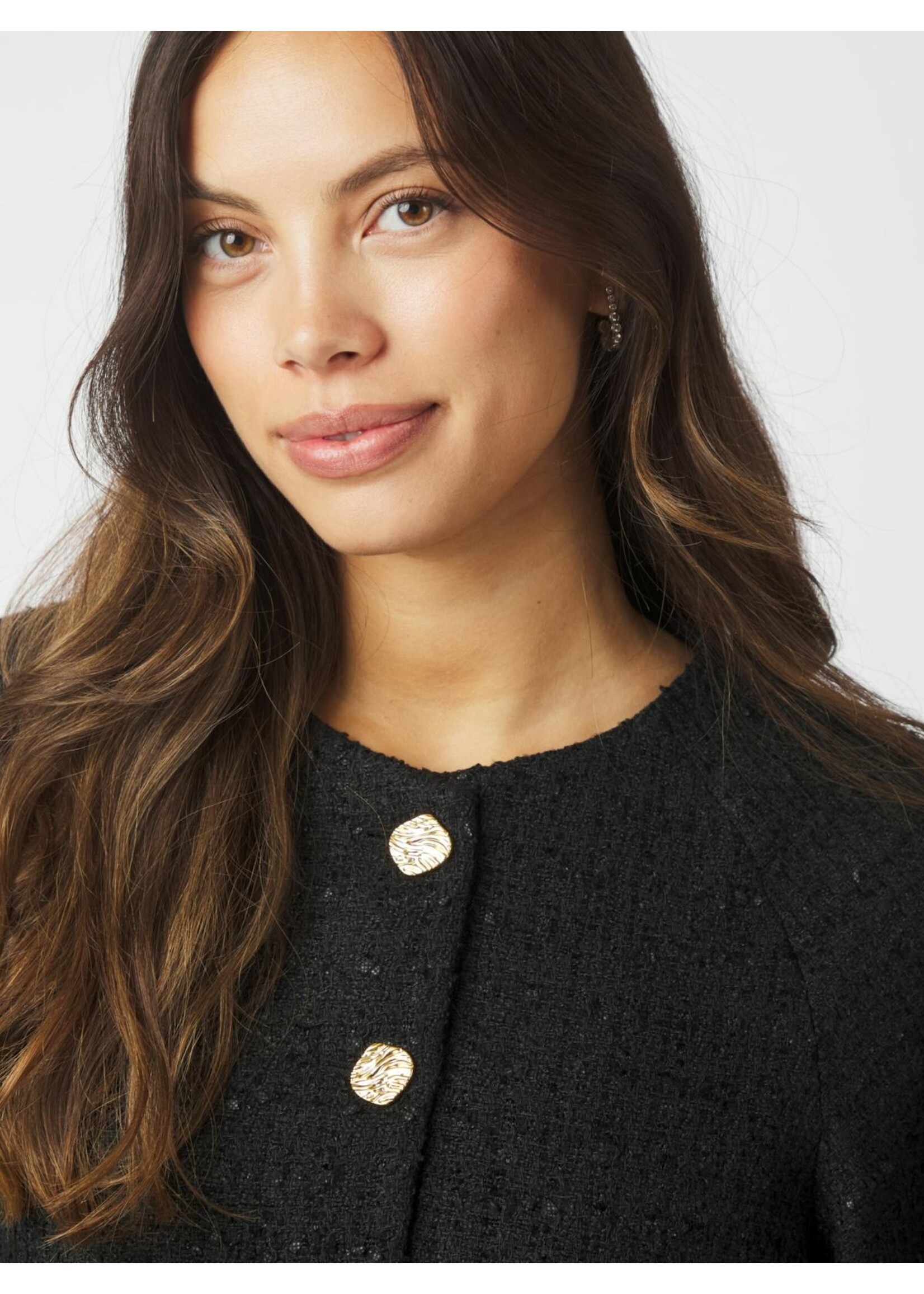 Neo Noir Neo Noir, Rosella Boucle Mini Jacket, Black, Size: