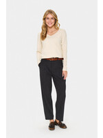 Saint Tropez Saint Tropez, MilaSZ LS V-Neck Pullover,  Brown Rice Mela, Size: