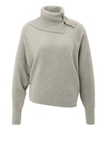 Yaya Yaya, Trui met vleermuismouwen en hoge kraag, Brownisch, Size: