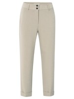 Yaya Yaya, High waist pantalon met omgeslagen zoom, Sand melange, Size: