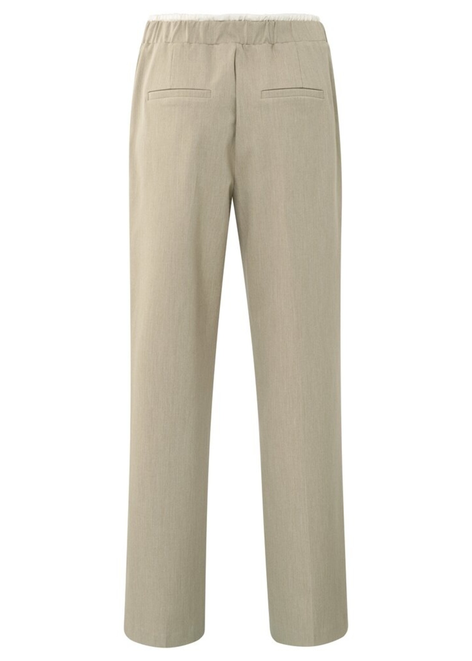 Yaya Yaya, Geweven broek met wijde pijpen, Sand beige melange, Size: