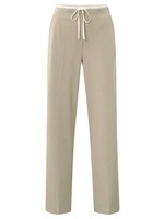 Yaya Yaya, Geweven broek met wijde pijpen, Sand beige melange, Size: