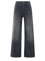 Yaya Yaya, Losvallende jeans met hoge taille en wijde pijpen (L34), Grey, Size: