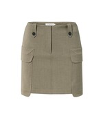 Yaya Yaya, Minirok met cargozakken en knoopdetails, Capers melange, Size: