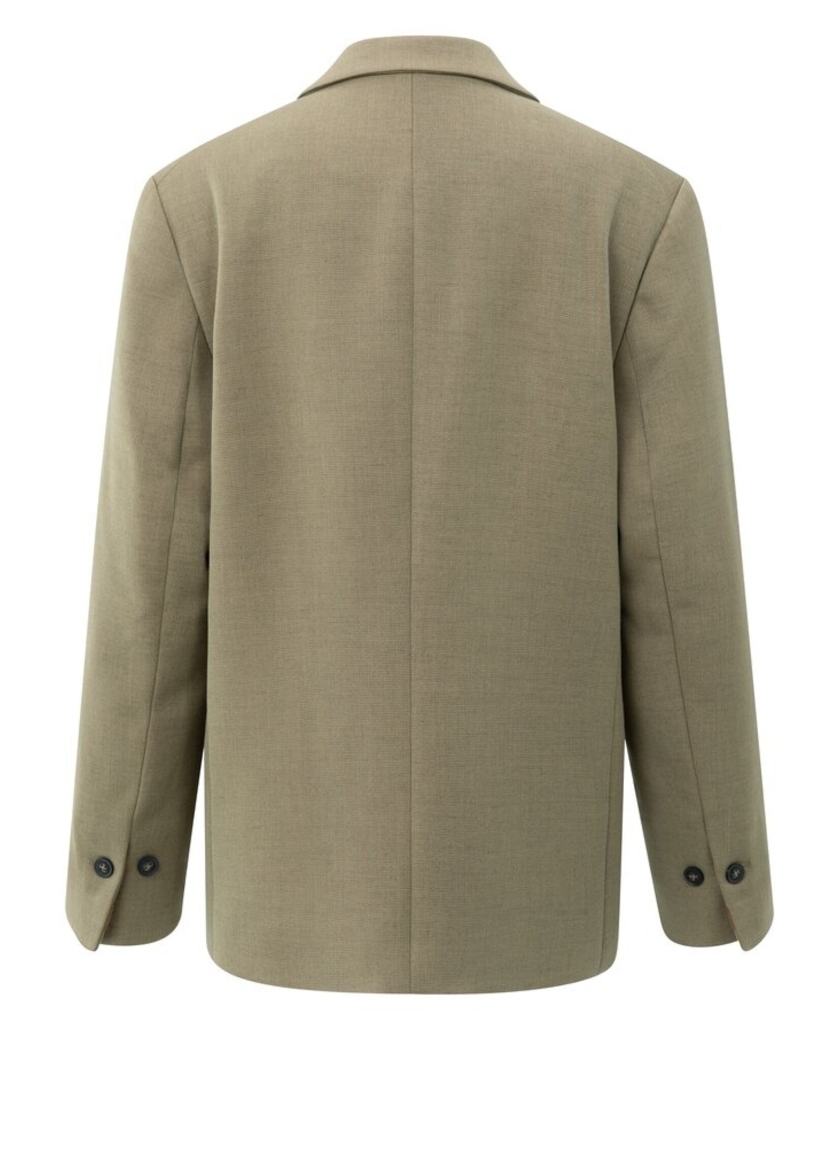 Yaya Yaya, Oversized blazer met sierband op de mouw, Capers melange, Size: