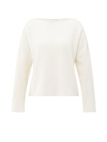 Yaya Yaya, Trui met boothals en verfijnde siernaden, Off white, Size: