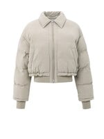 Yaya Yaya, Gewatteerde korte jas met ribboorden, Sand beige, Size:
