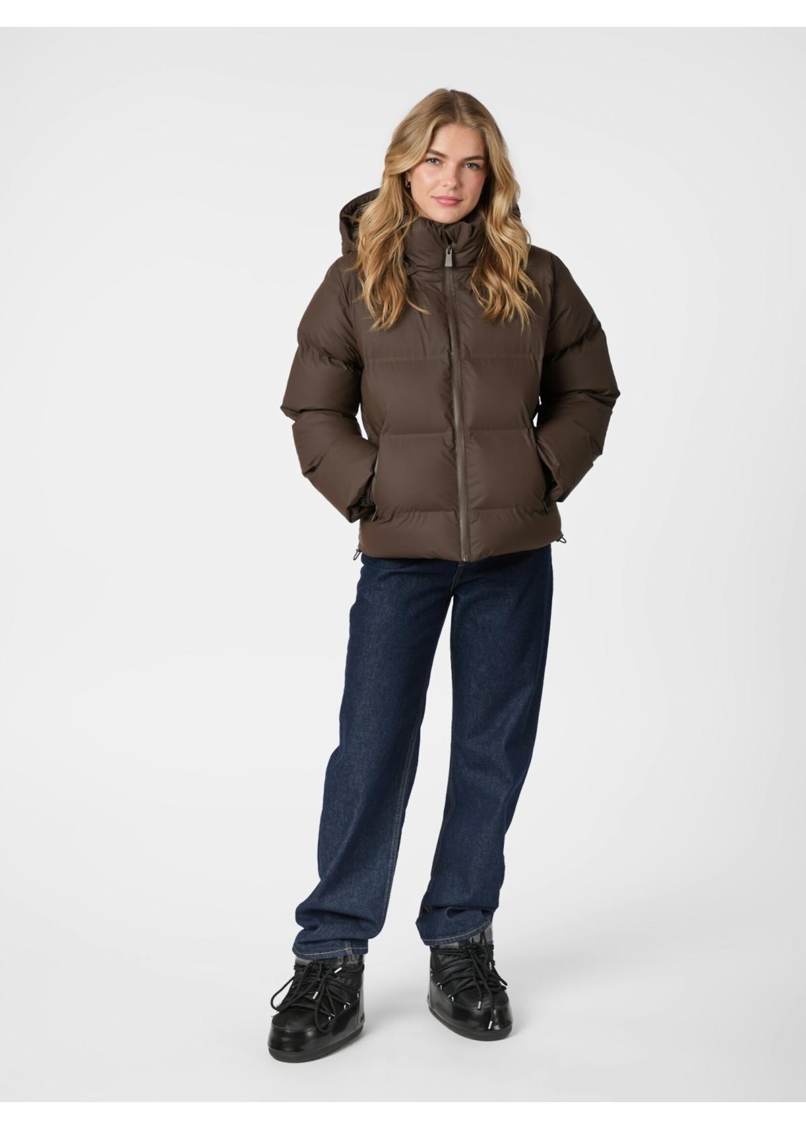 Neo Noir Neo Noir, Fox C Puffer Jacket, Dark Brown, Size:
