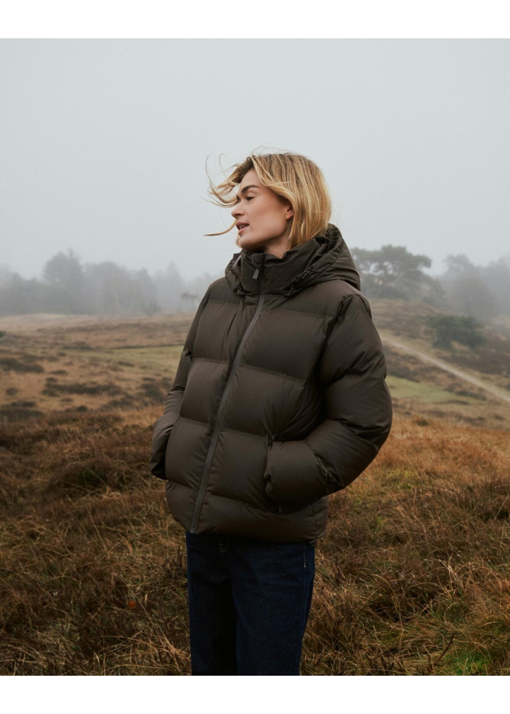 Neo Noir Neo Noir, Fox C Puffer Jacket, Dark Brown, Size: