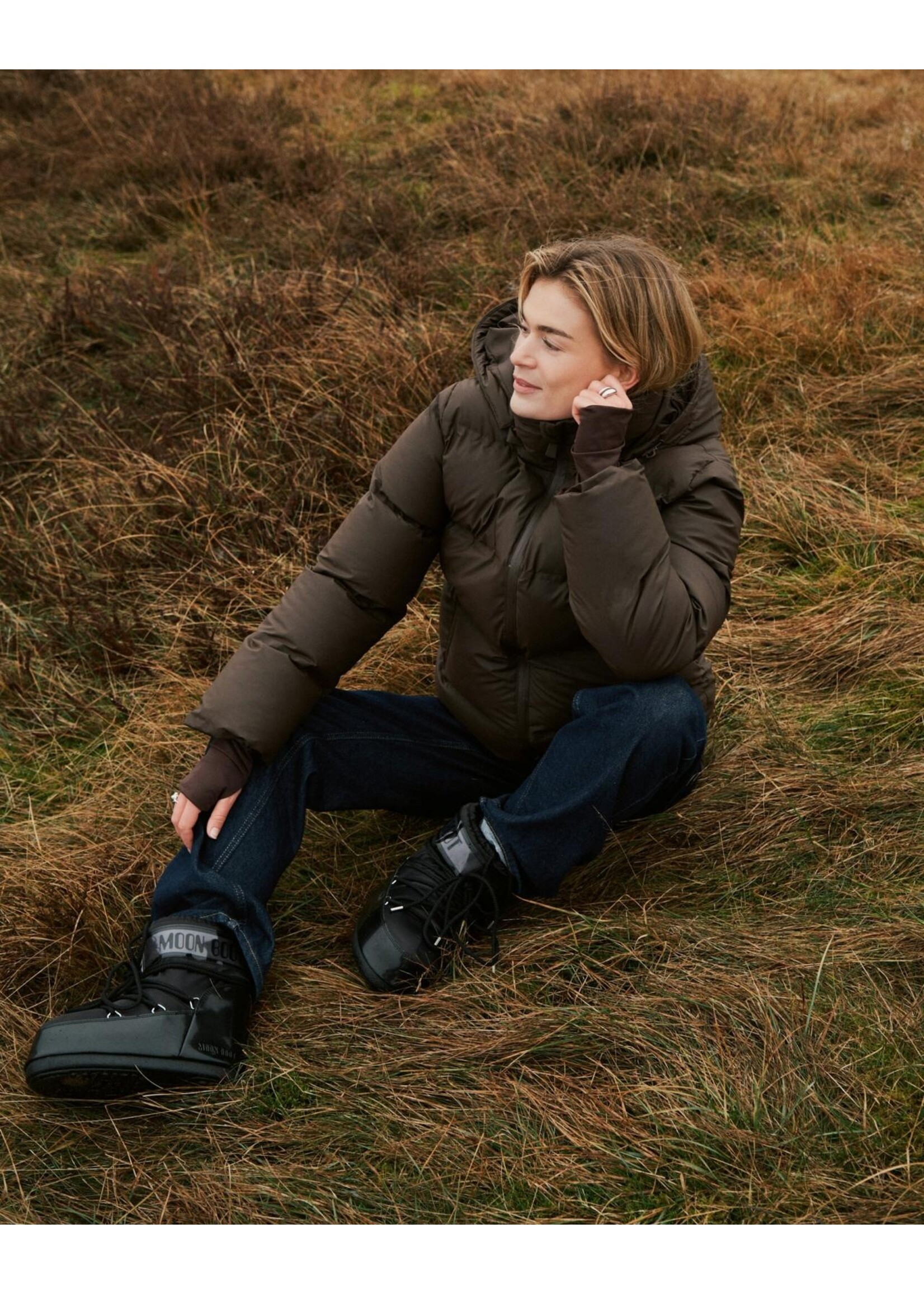 Neo Noir Neo Noir, Fox C Puffer Jacket, Dark Brown, Size: