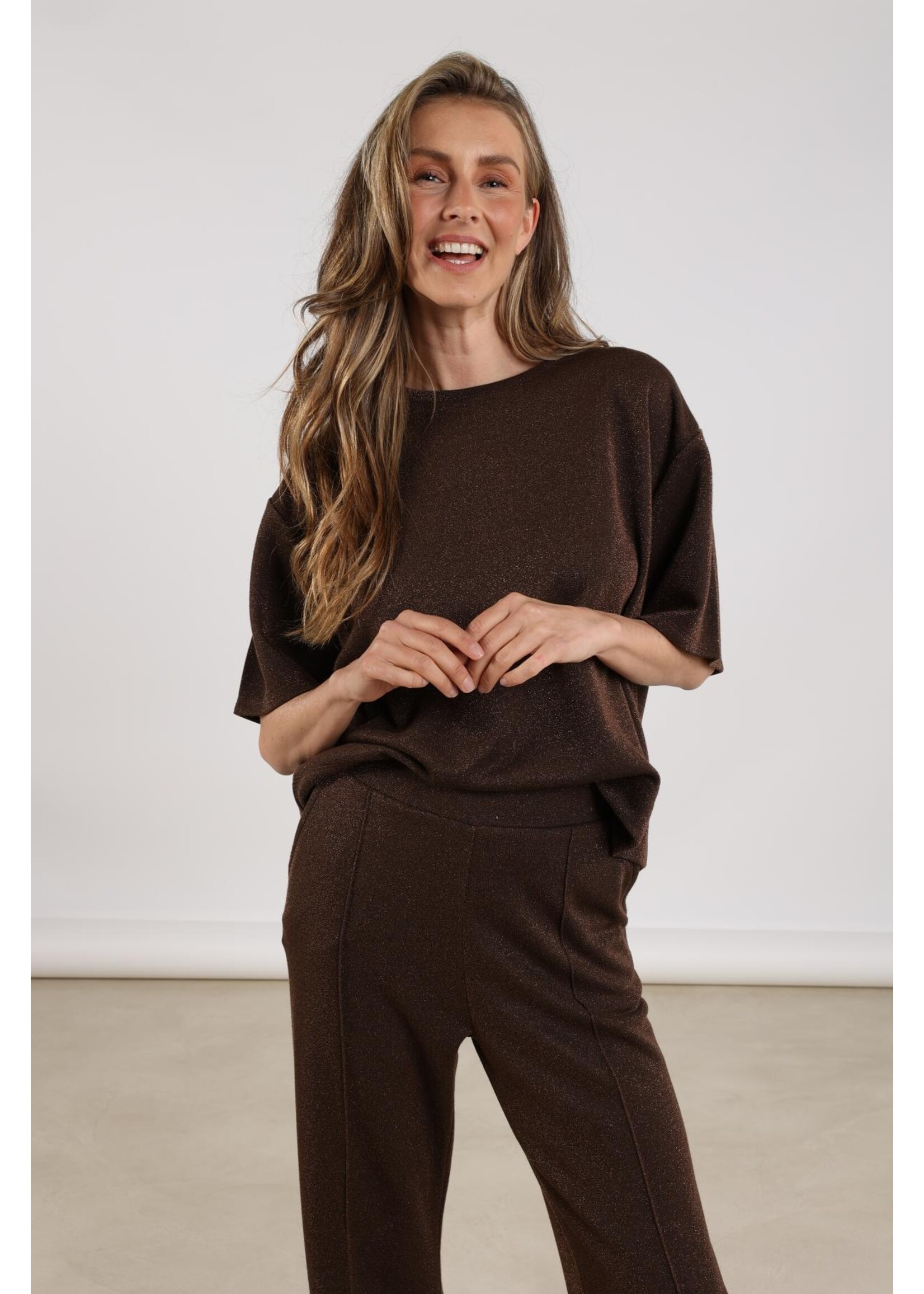 Nukus Nukus, Hilly Top Lurex, Dark chocolate. Size: