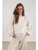 Nukus Nukus, Amadora Sweater Flowerstuds, Sand, Size: