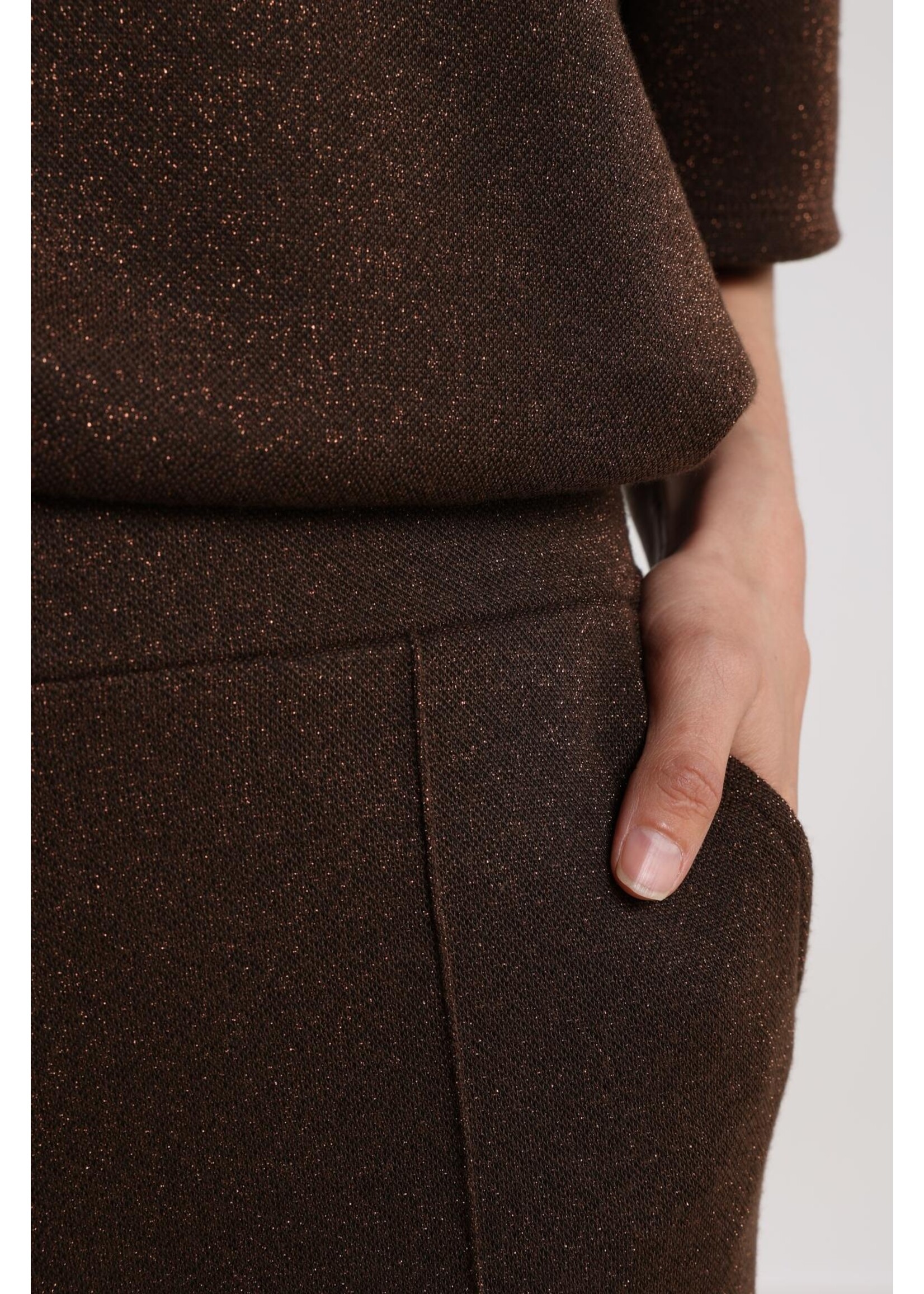 Nukus Nukus, Hella Pants Lurex, Dark chocolate, Size: