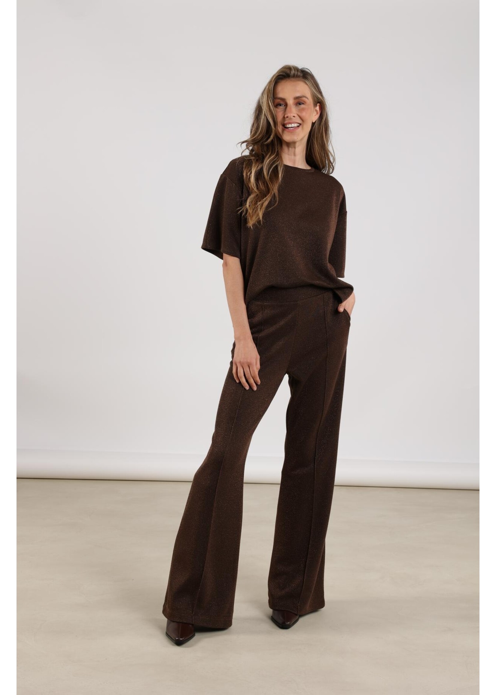 Nukus Nukus, Hella Pants Lurex, Dark chocolate, Size:
